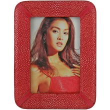 Genuine stingray sanded leather photo frame PH01-SA Fire Red