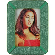 Genuine stingray sanded leather photo frame PH01-SA Green