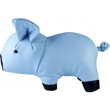 Genuine cow leather toy pig PIG01 Blue