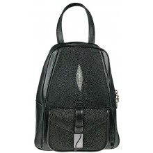 Genuine stingray leather bag PLR010 Black