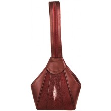 Genuine stingray leather bag PLR17 Burgundy