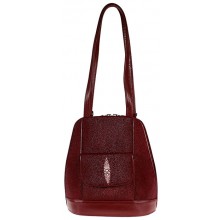 Genuine stingray leather bag PLR28 Burgundy
