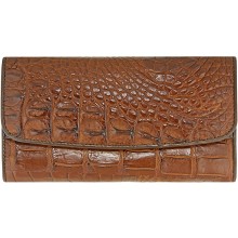 Genuine crocodile leather wallet PMT03 Coffee