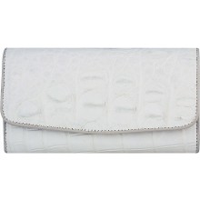 Genuine crocodile leather wallet PMT03 White