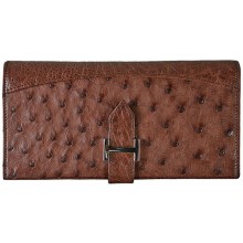 Genuine ostrich leather exclusive wallet POS143 Brown