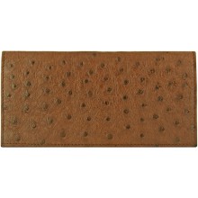 Genuine ostrich leather wallet PPOSC Brown