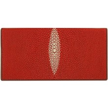 Genuine stingray leather wallet PR011 Fire Red