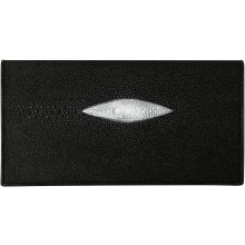 Genuine stingray leather wallet PR02 Black