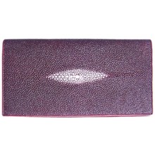 Genuine stingray leather wallet PR02 Burgundy