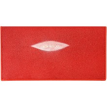 Genuine stingray leather wallet PR02 Fire Red