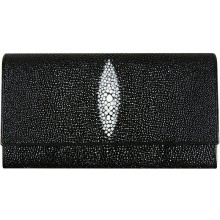 Genuine stingray leather wallet PR183 Black