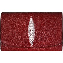 Genuine stingray leather long wallet PR52 Burgundy