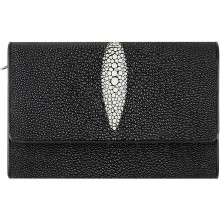 Genuine stingray leather wallet PR814 Black