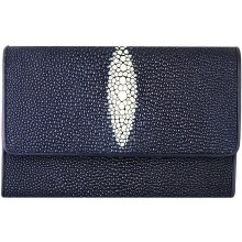 Genuine stingray leather wallet PR814 Blue