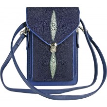 Genuine stingray leather bag PRS741 Blue
