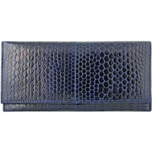 Genuine snake leather wallet PSN33E Midnight Blue