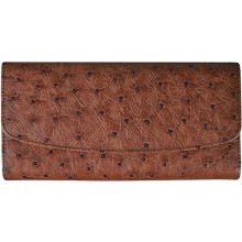 Genuine ostrich leather exclusive wallet PSOS03 Brown