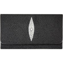 Genuine stingray leather wallet PSR06 Black