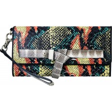 Genuine python leather clutch wallet PYTCW01PP Green / Red / Yellow