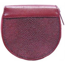 Genuine stingray leather coin wallet R033 Burgundy