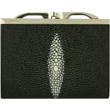 Genuine stingray leather wallet R872 Black
