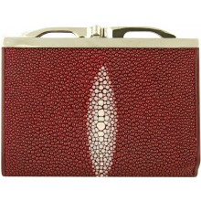 Genuine stingray leather wallet R872 Burgundy