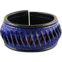 Genuine sea snake leather bracelet SKA-035 Blue / Red