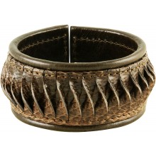 Genuine sea snake leather bracelet SKA-035 Brown