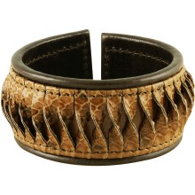 Genuine sea snake leather bracelet SKA-035 Coffee