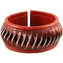 Genuine sea snake leather bracelet SKA-035 Red