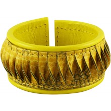 Genuine sea snake leather bracelet SKA-035 Yellow