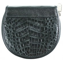 Genuine alligator leather coin wallet SM033 Black