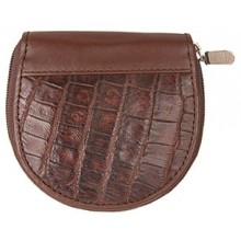 Genuine alligator leather coin wallet SM033 Brown