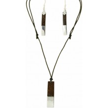 Coconut shell with sterling silver inlay set SN113SET