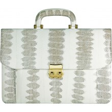 Genuine snake leather briefcase SNA046-G Bone