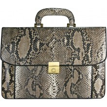 Genuine python leather briefcase SNA046-G-PT Natural
