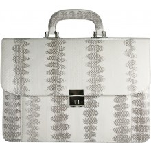 Genuine snake leather briefcase SNA046-S Bone