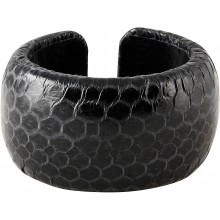 Genuine sea snake leather bracelet SNAKE040MP Black