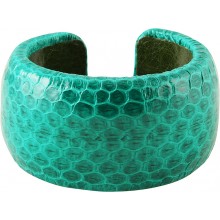 Genuine sea snake leather bracelet SNAKE040MP Green
