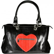 Genuine snake leather baby bag SNBABY01 Black / Fire Red