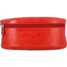 Genuine sea snake leather make up bag SNMAKEUP01 Fire Red