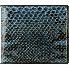Genuine python leather wallet SNW04-1PT Indigo Blue