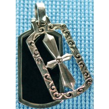 Sterling silver pendant with onyx inlay SPENDANT001-1