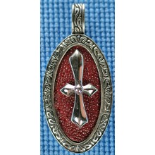 Sterling silver pendant / stingray leather SPENDANT005 Burgundy