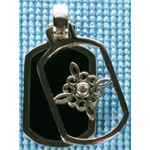 Sterling silver pendant with onyx inlay SPENDANT008-1