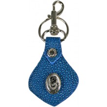 Genuine stingray leather key chain SR01 Ocean Blue