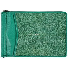 Genuine stingray leather money clip ST2392 Jade Green