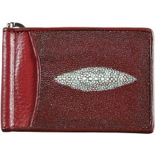 Genuine stingray leather money clip ST2392 Burgundy