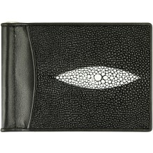 Genuine stingray leather money clip ST2392A Black