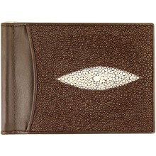 Genuine stingray leather money clip ST2392A Brown